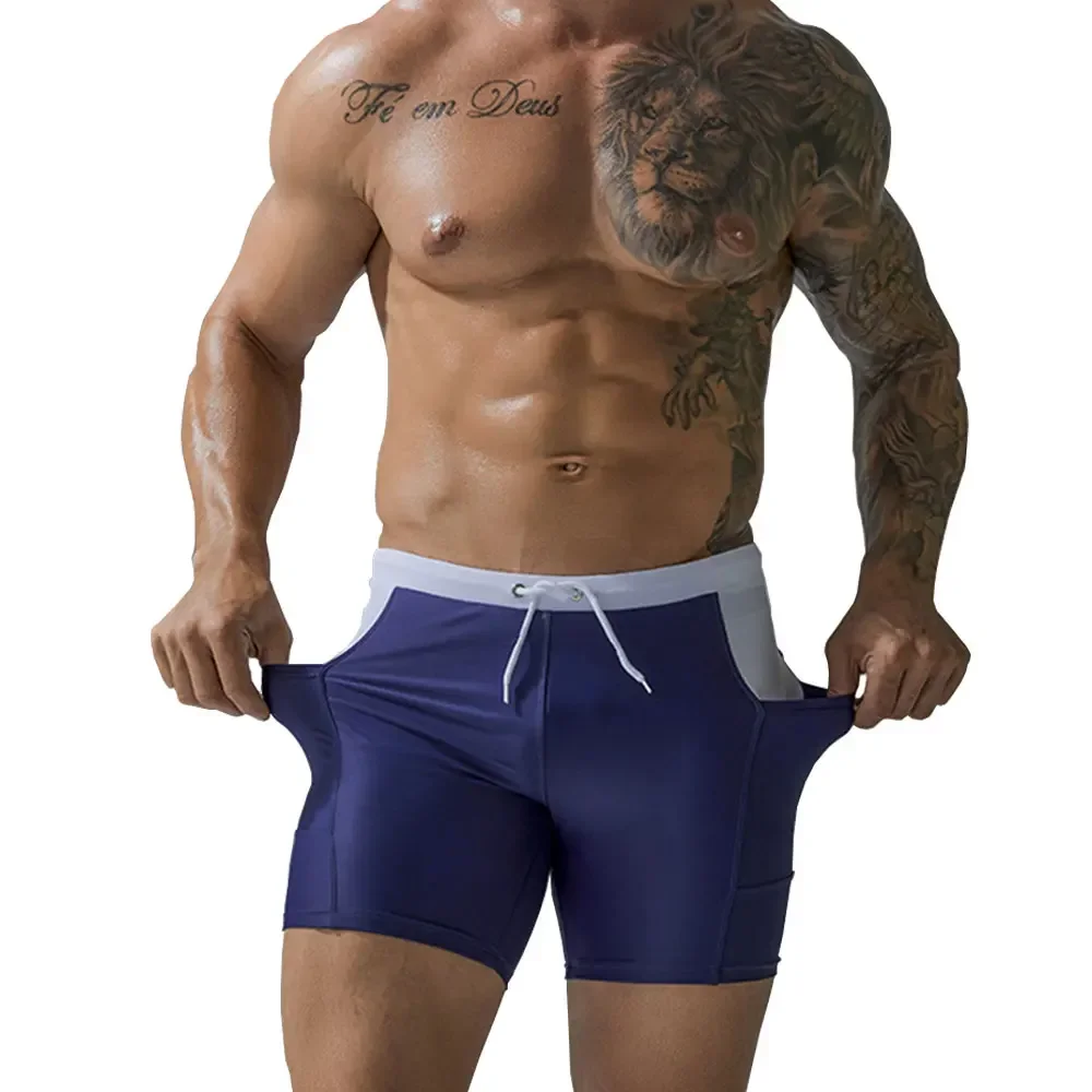 Swim Trunks Men Waterproof Quick-Drying Shorts Swimwear Swimsuit with Pockets Surf Pants Bathing Suit Beach Pool swim trunks swim shorts