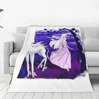 The Last Unicorn Lady Amalthea Blankets Flannel Super Soft Sofa Throw Blankets For Home Bedroom Travel Throws Bedspread Quilt 1