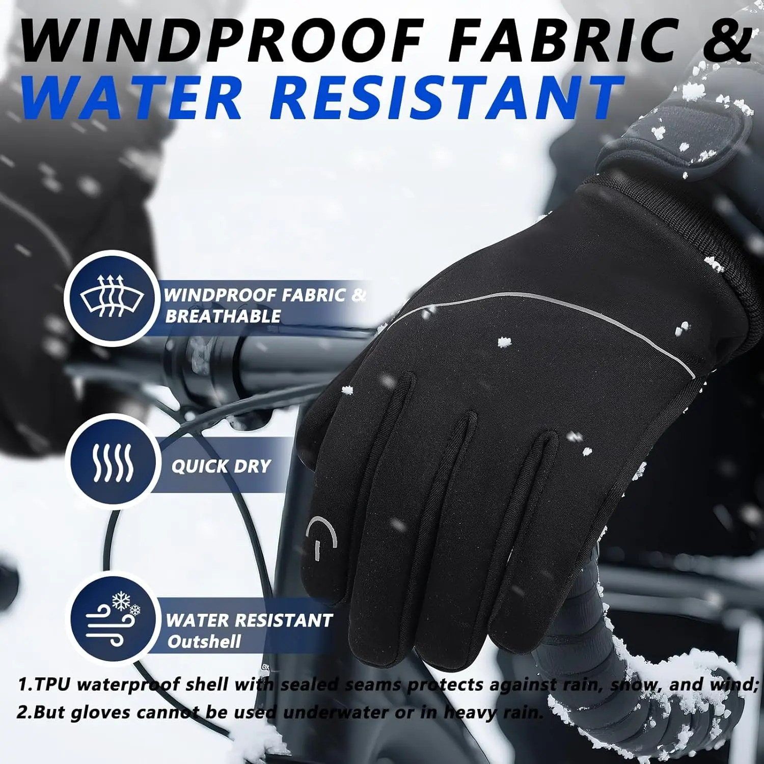 Reflecterende Sport Handschoenen Touchscreen-winterhandschoenen Voor Heren & Dames – 2 Paar Thermische Antislip Handschoenen Voor Fietsen, Skiën, Wandelen En Rijden Touchscreen Winterhandschoenen