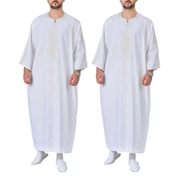 Male Muslim Clothing Long Sleeves Robe Kaftan Saudi Arab Caftans Men Middle East Jubba Thobe Arabic Islamic Clothing