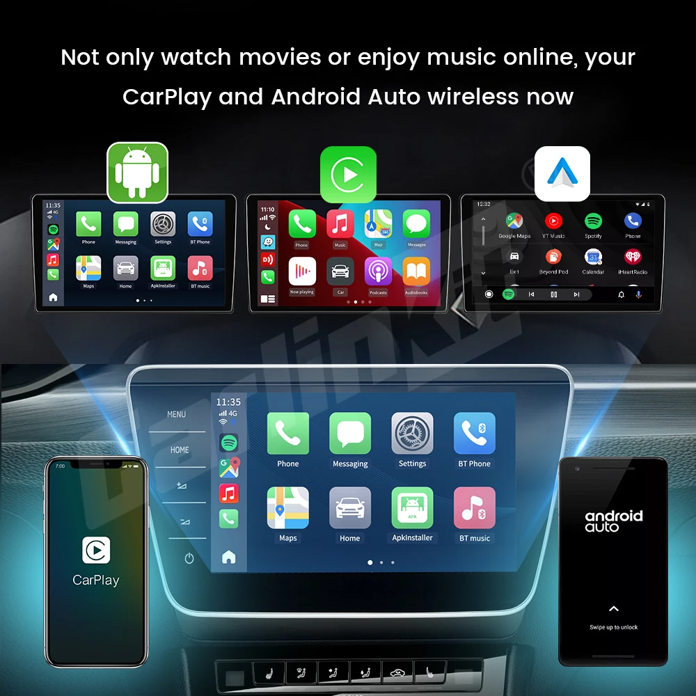 Carlinkit 4+64GB Android 13 Wireless Carplay Android Auto Multimedia Player  Box