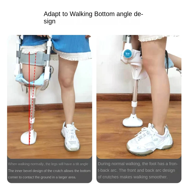 Ankle Fracture Support Single-leg Mobility Aid Non-slip Crutch for Adults Sprain Recovery Assistant Walking Aid for Ankle 2