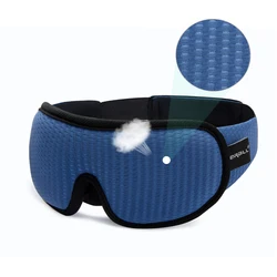 Ultra - Comfort 3D Contoured Sleep Mask - Breathable & Smooth Eye Shade for Relaxation and Travel (Blue)
