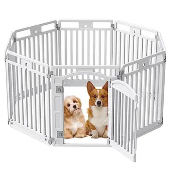 Foldable Pet Playpen with Door 6-Panel Small Dog Fence Easy Assemble Indoor Outdoor 1