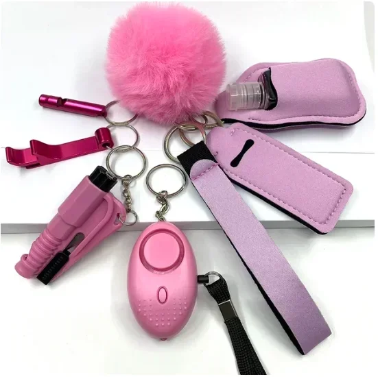 Self Defense Security Keychain Set Safety Key Ring Full Set With Personal Alarm Protective Keychain Accessories For Women Girls 2