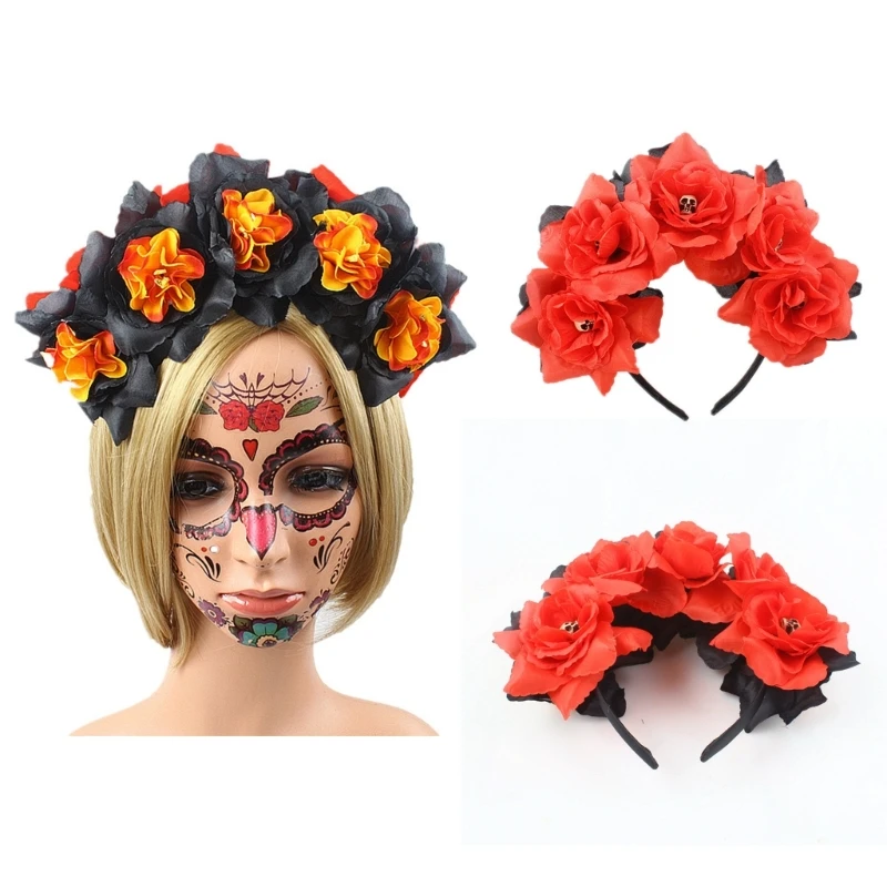 

Fashion Multi Color Flower Shape Hair Hoop Headband Stage Rave Party Halloween Carnival Women Styling Head Wear Dropshipping