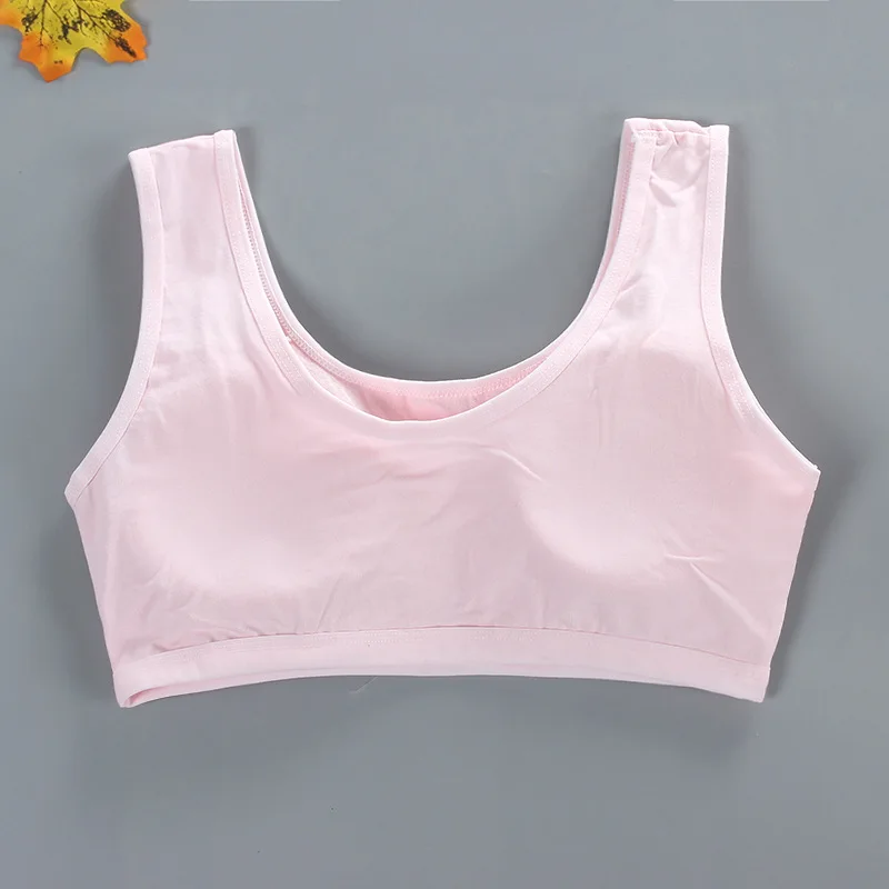 8-18years Teen Girls Training Bras Puberty Wireless Elastic Bra Cotton Sport  Tank Tops Underwear KF023 Dropshipping - AliExpress