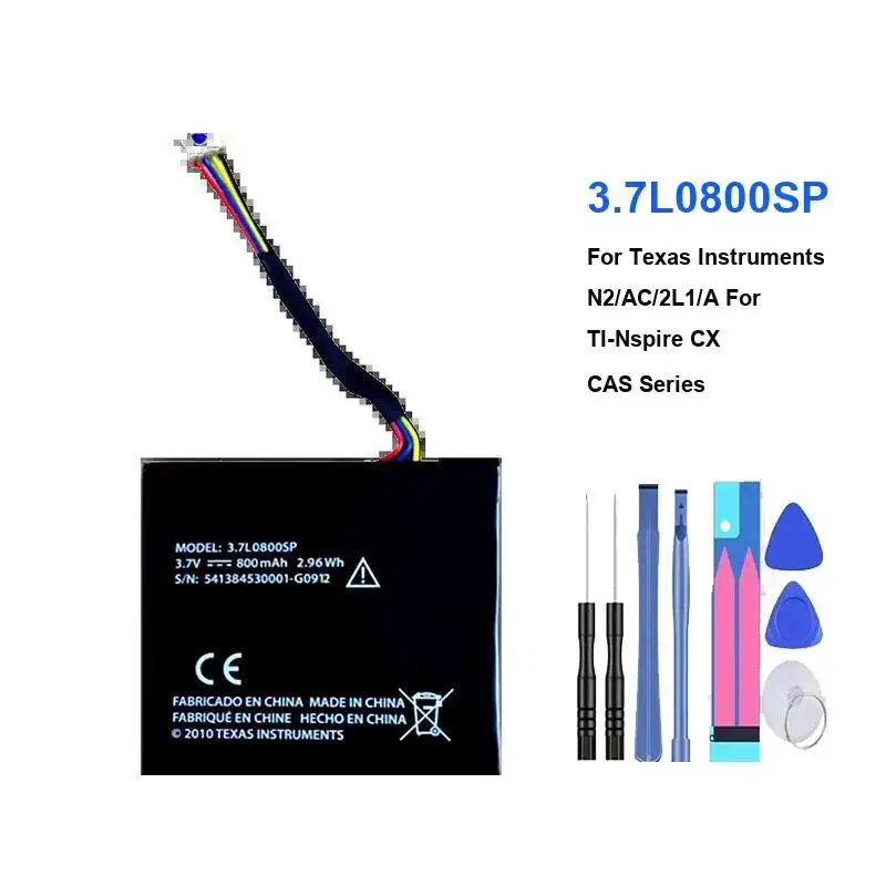 Rechnerbatterie 3.7L0800SP 800 mAh für Texas Instruments N2 AC 2L1 A TI-Nspire CX Cas 541384530001-G0912 Serie