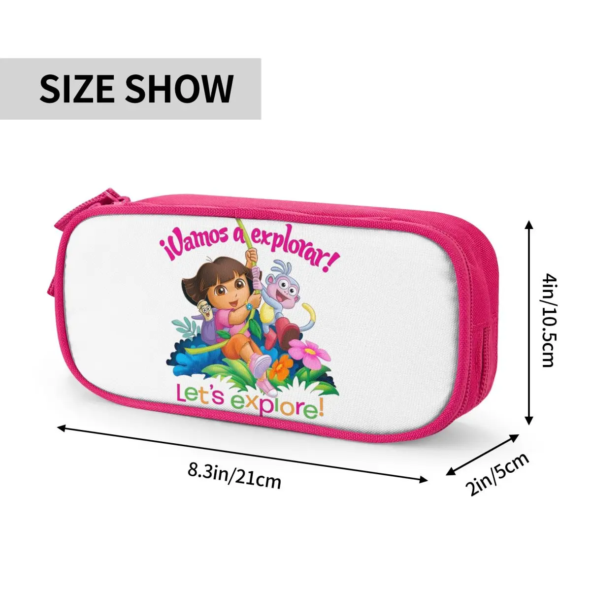 도라 탐험가 Vamos 탐험가 도라와 부츠 연필 케이스 펜 홀더 가방 학생 대형 보관 사무실 선물 연필 주머니