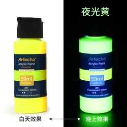 Luminescent Acrylic Paint - Vibrant Multi - Color Set for DIY Crafts and Fabrics (Luminous yellow)