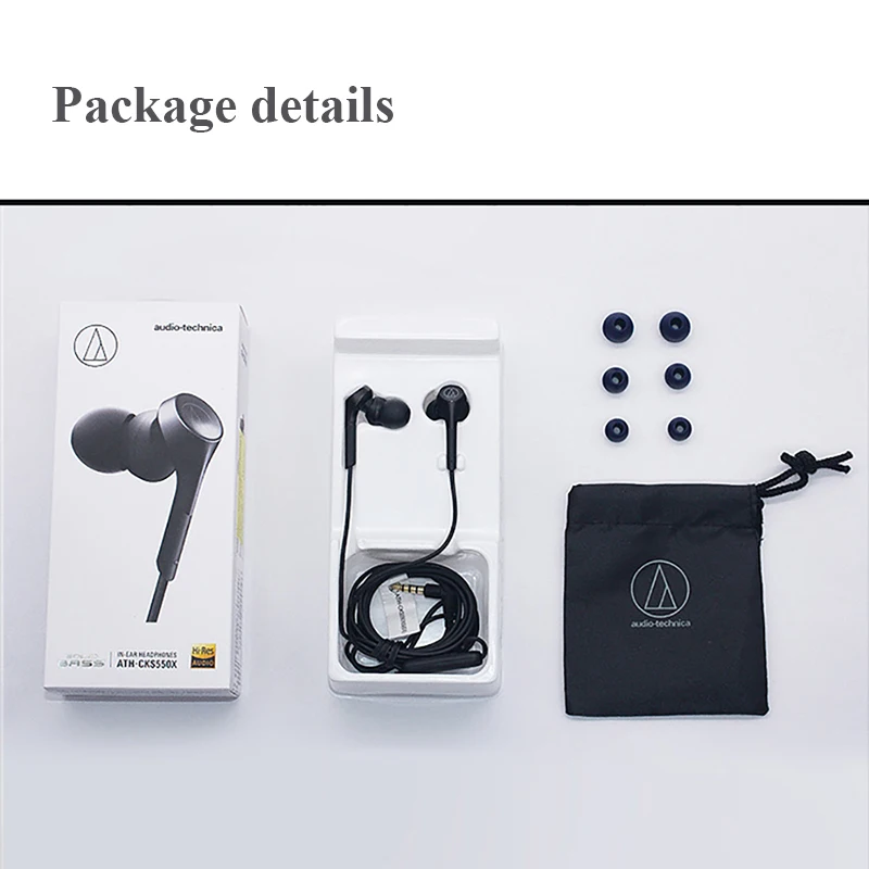 100%Original Audio Technica ATH-CKS550X Wired Earphone Hifi In-ear Subwoofer Bass Mobile Music Headset Hi-Res For ANDROID iOS 6