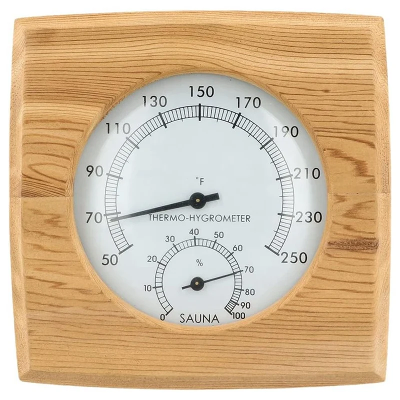 

Wooden Sauna Hygrothermograph,Sauna Thermometer And Hygrometer,Indoor Humidity Temperature Measurement Sauna Room Easy Install