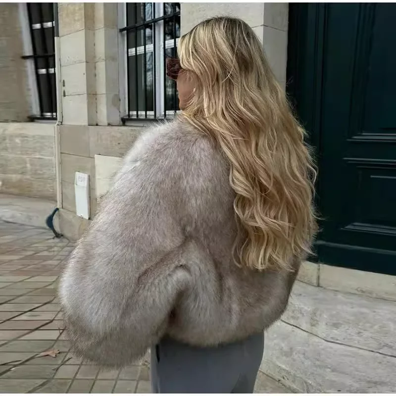 winter women's coats fur short coats women's large size artificial fur thickened and warm long hair