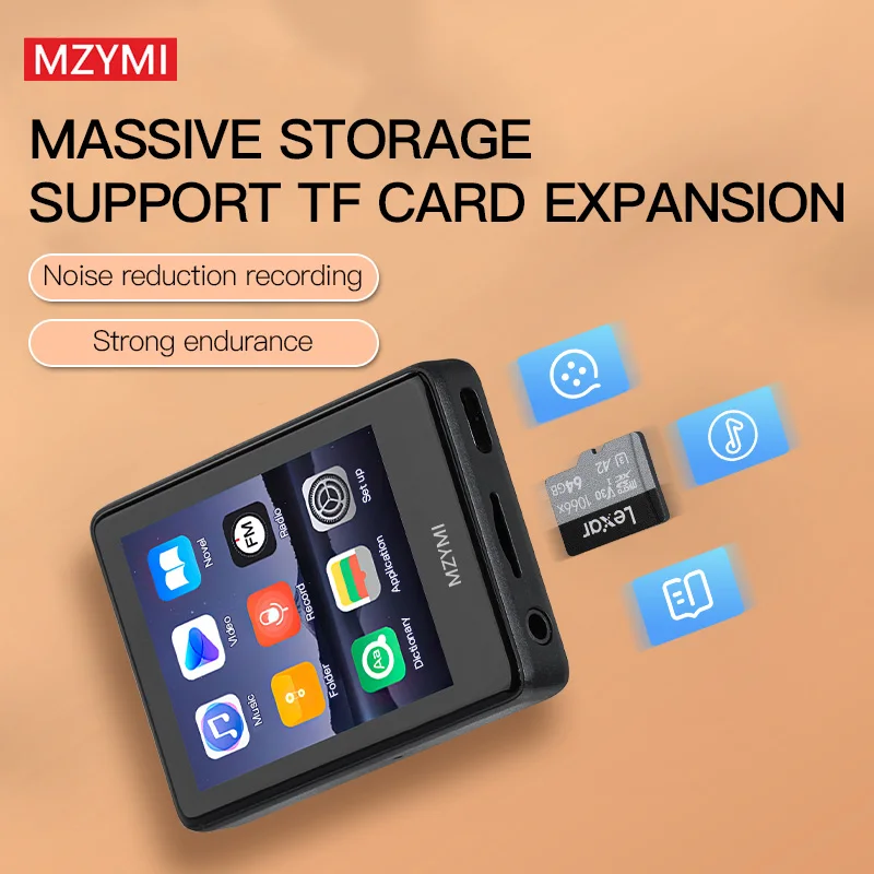 MZYMI S18 MP4 Player 2.4 Inch Touch Screen Portable HiFi Stereo Music E-book Learning MP3 Walkman Built-in Speaker