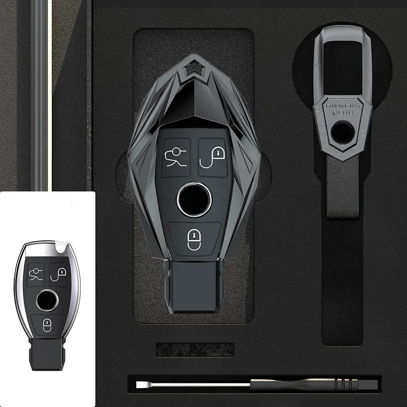 

Car Key Case Zinc Alloy Cover Keychain For Mercedes AMG A B C E S Class W204 W205 W212 W213 W176 GLC CLA W177