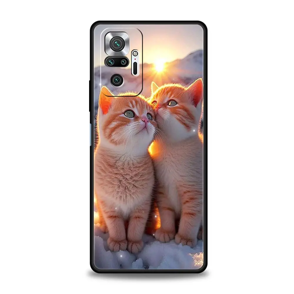 Kiss Cat Cute Kitten Black Phone Case