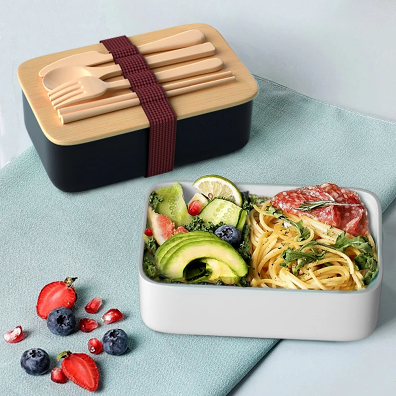 Premium Bento Box Adult Lunch Box With 2 Compartments And Chopsticks, Large  Sauce Container, Cute Black Japanese Style Bento Box, Rectangle,  Microwavable, For Back School Supplies, Camping Picnic And Beach  Essentials, Home