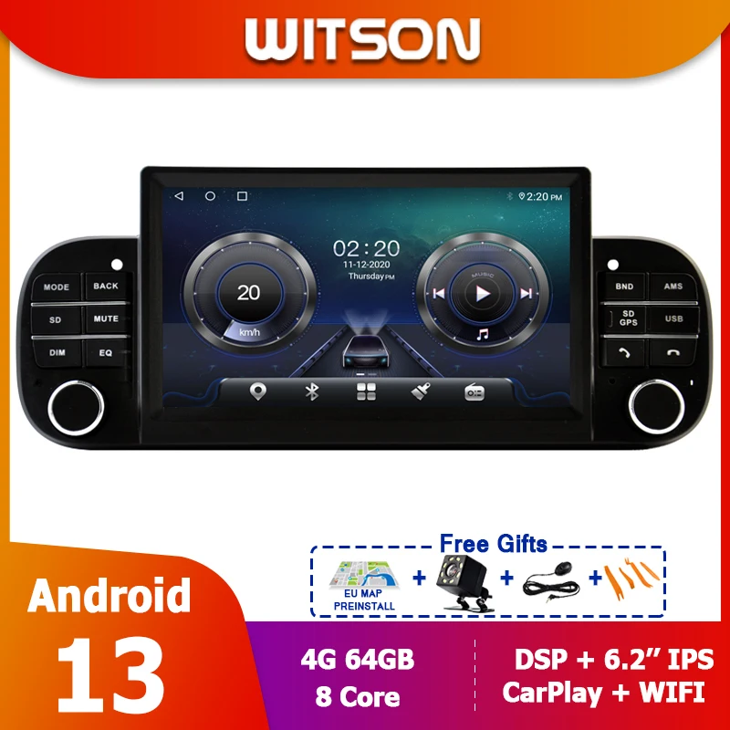 Autoradio Bt Audio Gps Igo Map Per Fiat Panda 2013 - 2020 Android Autoradio Dsp Touch Screen Carplay Dsp Lettore Video Multimediale