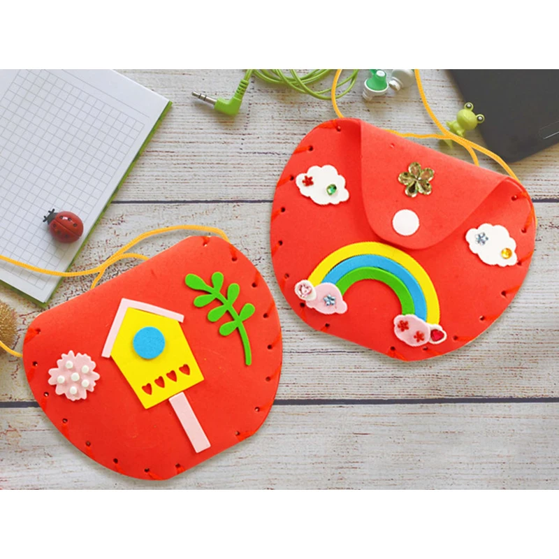 Sewing Craft Kit 1/5pcs Felt Wallet Handmade Material Package EVA Adhesive Creative Sewing Pasting Household Handicrafts DIY Production