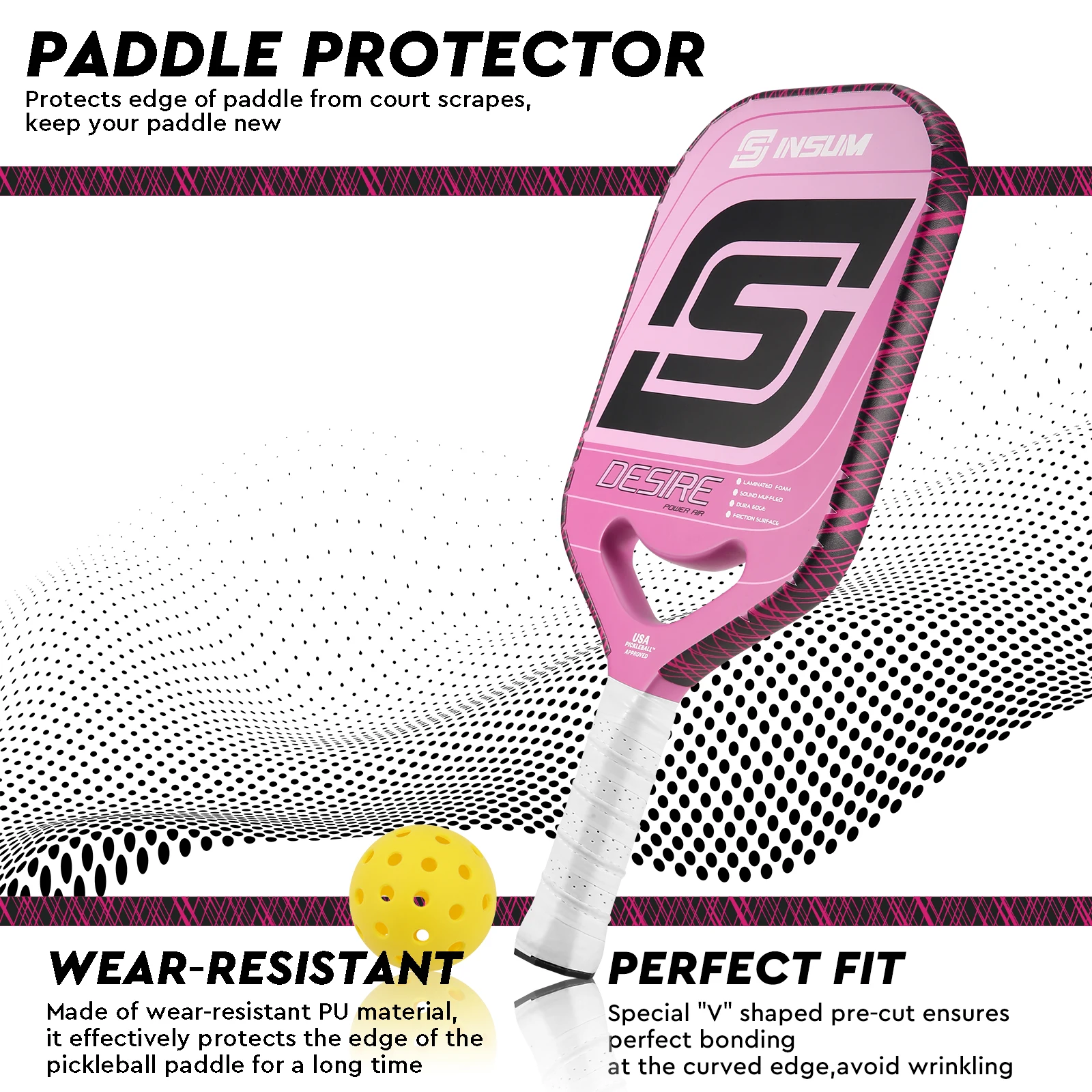 Pickleball Edge Tape-Edge Tape for Pickleball Paddle-Paddle Guard-Edge Guard Tape-Perfect for