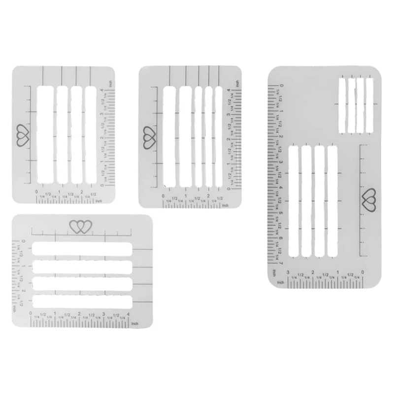 

4 Pcs Quilting Rulers And Templates For Envelopes Brush Pens Making Thank You Card