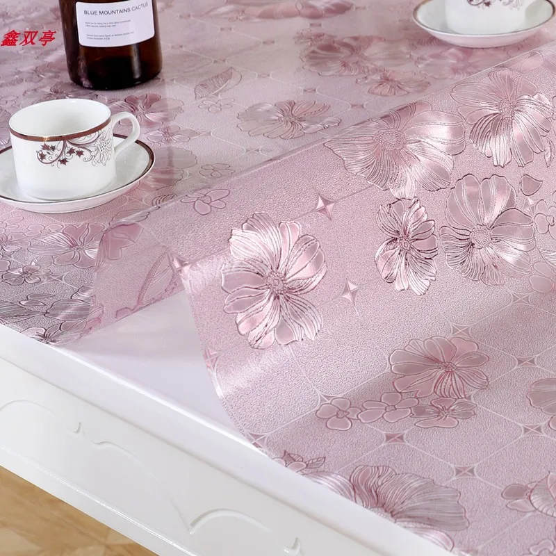 Soft Plastic Glass Transparent PVC Tablecloth Waterproof Heat Resistant Oil Proof No Wa Dining Table Mat Crystal Board