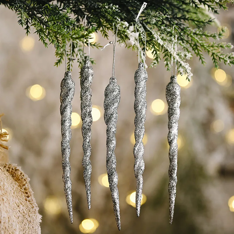 thumbnail image 1 of 10 piezas de 13 cm de simulación de Navidad, adorno colgante para árbol de Navidad, carámbanos falsos, decoración para el hogar, fiesta de invierno, Navidad, Año Nuevo 2023, 1 of 5
