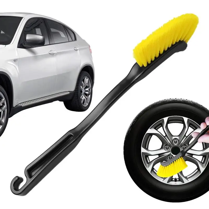 

Professional Car Wheel Brush Car Hub Cleaning Brush Auto Detailing Brushes Kit With Nylon Long Handle Bristles For Wheel Cleaner