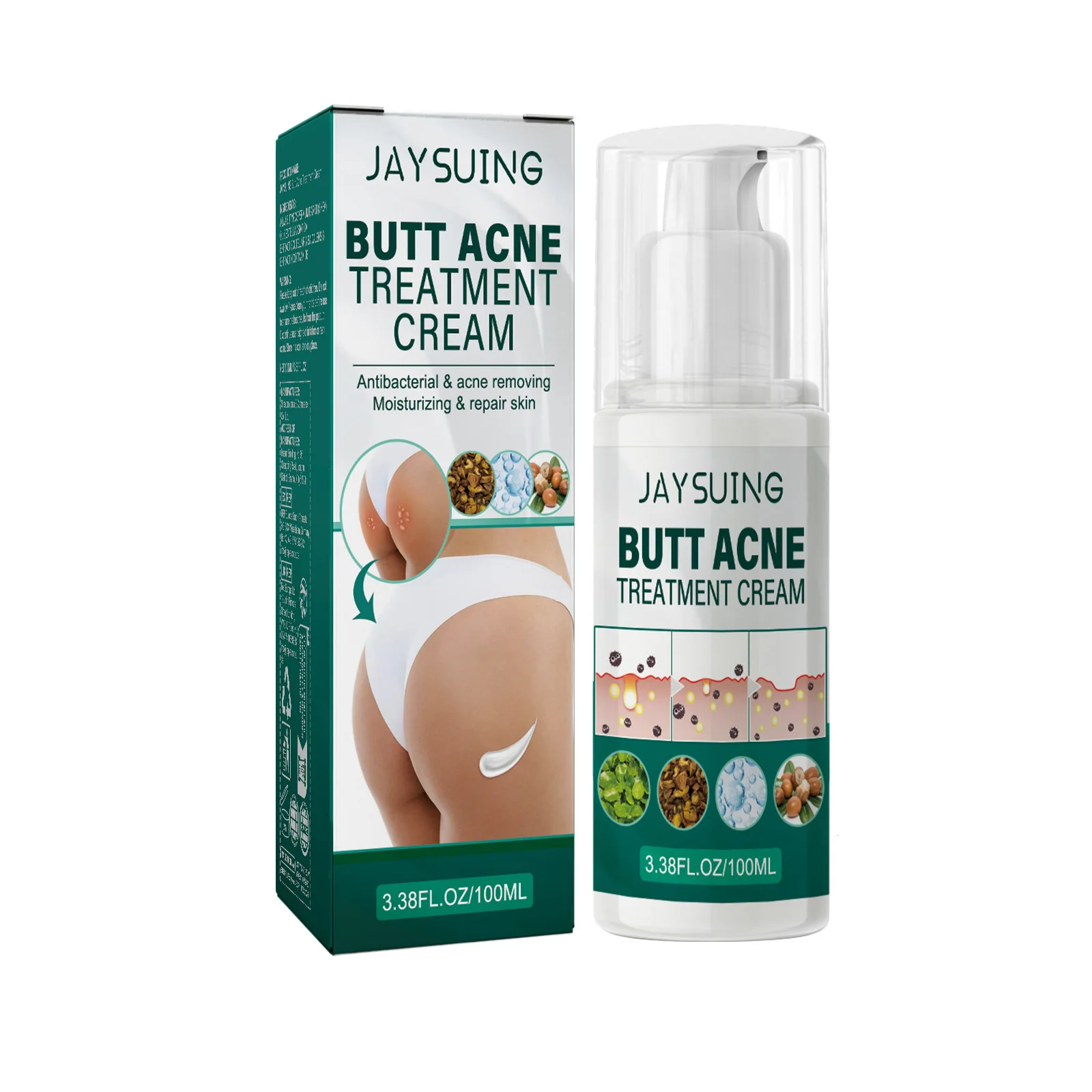 Butt Acne Treatmen Cream Buttock Pimple Removal Clearing Buttock Thigh Acne Moisturize Smoothing Nourish Body Acne Repair Cream 2