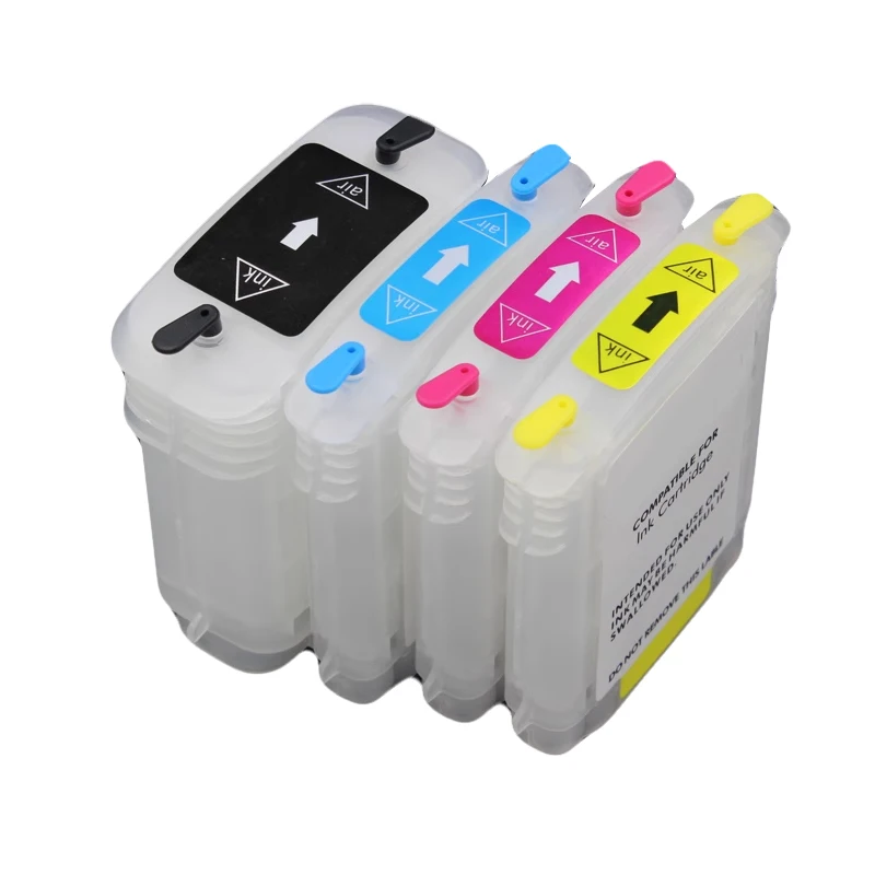 HP Designjet 111 프린터 HP111 과 호환되는 칩 포함 빈 리필 잉크 카트리지, HP82 HP11 용 잉크 카트리지, 4 색 82 11