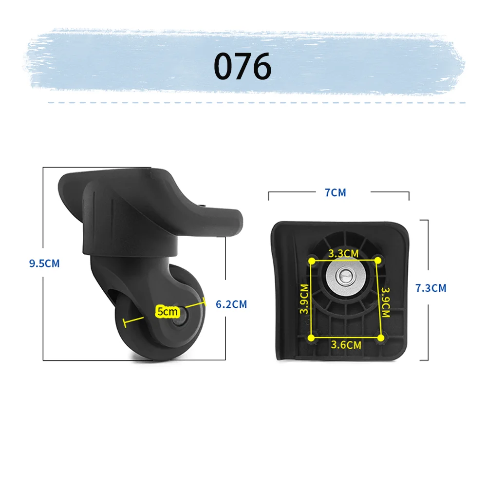 For Samsonite 076 Universal Wheel Replacement Suitcase Rotating Smooth Silent Shock Absorbing Wheel Accessories Wheels Casters