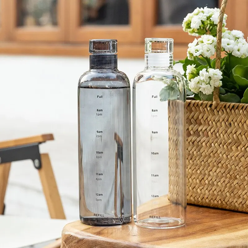 500ML 700ML Plastic Sports Water Bottle With Time Scale Large Capacity Leakproof Drop Resistant For Sport plastic water bottle