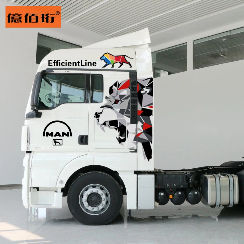 Adesivo Vinile Per Camion Big Rig – Leader Of The Pack Con Lupi E Luna Piena