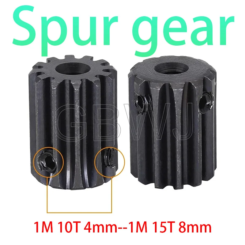 M1 5mm 10T 12T 14T # Steel Metal Pinion Motor Gear Hole 4/6/6.35/7/8mm RC Model Car Motor