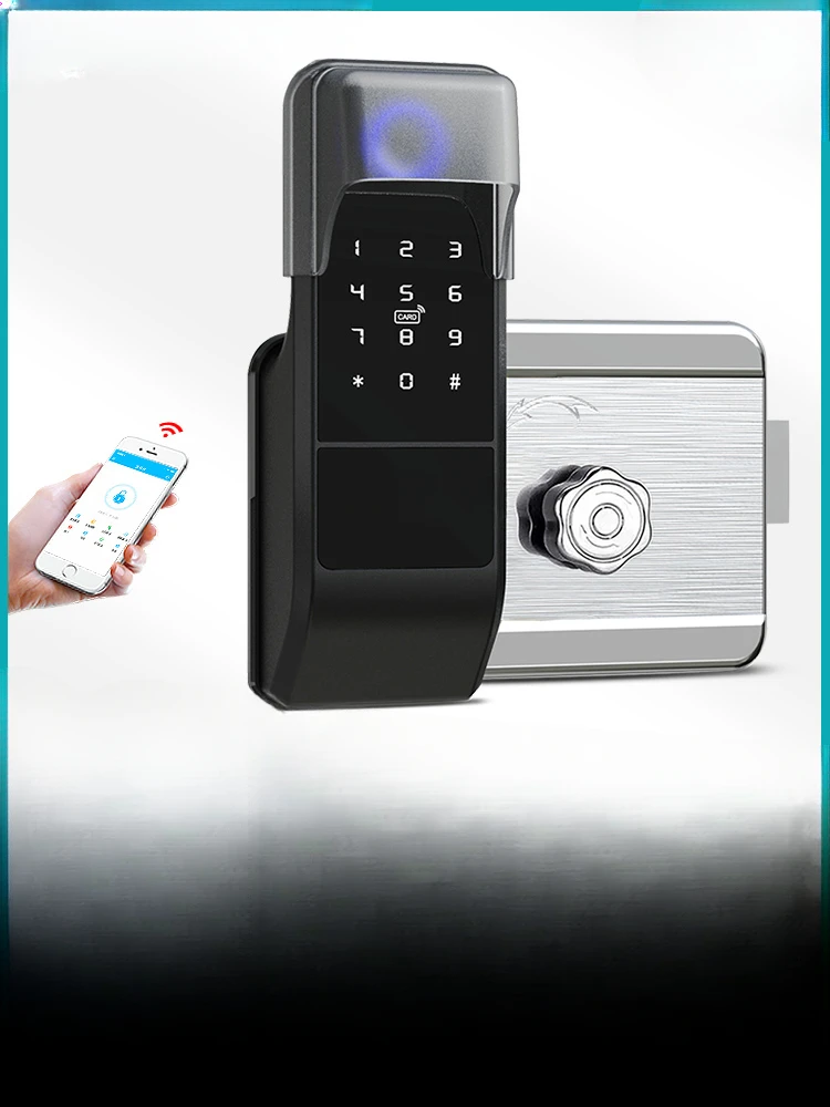 Outdoor waterproof courtyard door bull head lock large iron door smart lock electronic combination