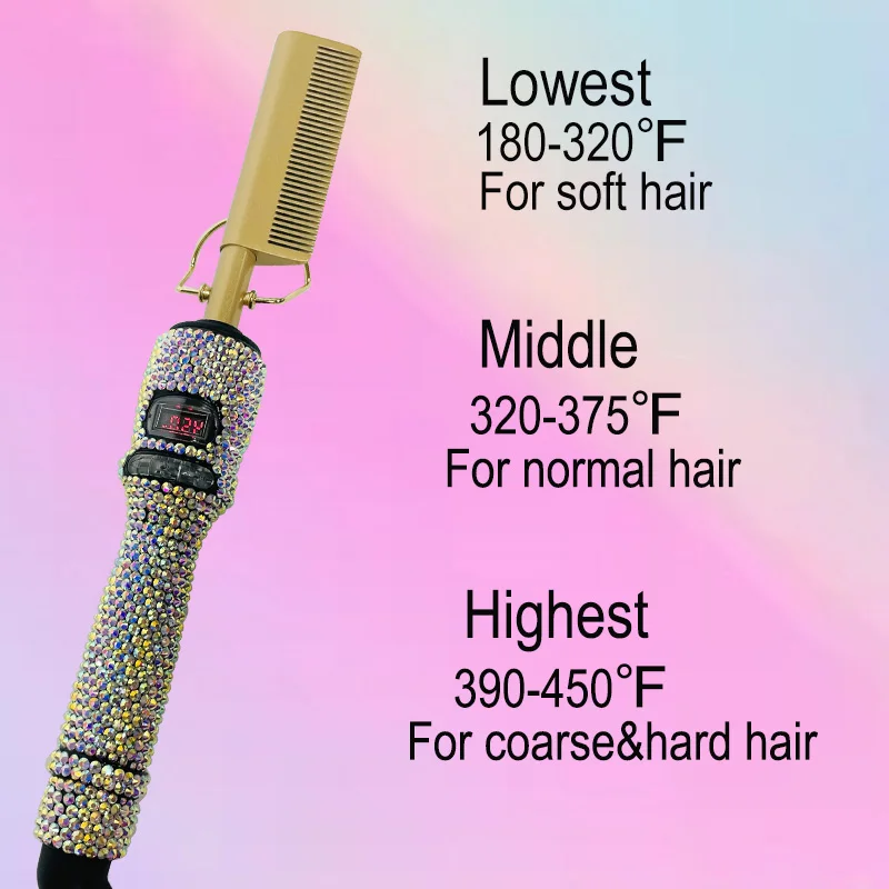Hot Comb Straight Curling Electric Comb for American African Hair pente quente peigne chauffant lisseur cheveux Styling Tools 4