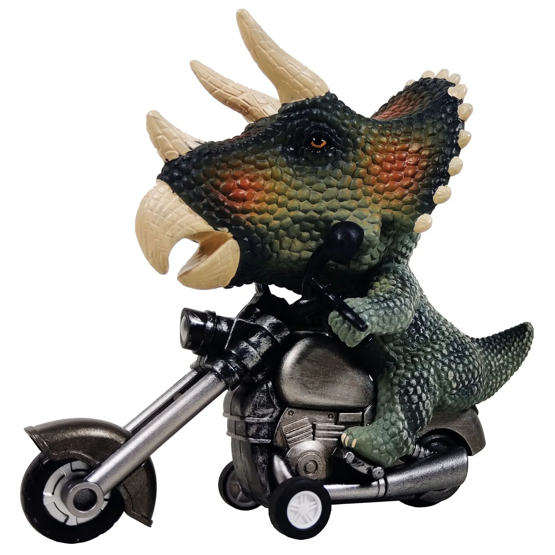 Simulazione guerriera inerziale Tyrannosaurus Rex Dinosauro giocattolo per bambini Animale Motocicletta Equitazione Moto Gig Head Modello per bambini
