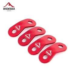 Enhanced Camping Tent Wind Rope Buckles - Set of 4 Adjustable Aluminum Alloy Cord Fasteners - Outdoor Accessories (Red)