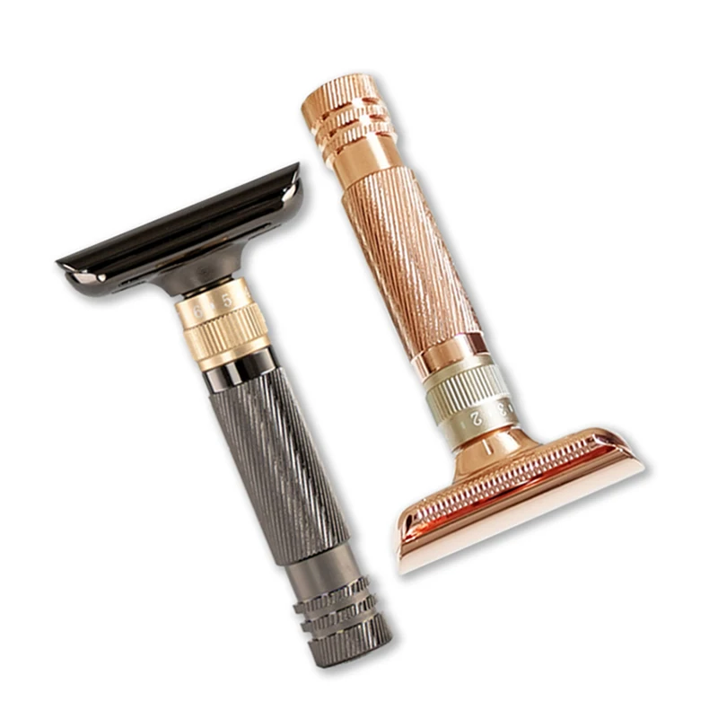 Whityle 13T Neues Design 1-8 Einstellbarer klassischer Doppelkanten-Sicherheitsrasierer Rasierer mit Edelstahlklinge Bester Rasierer für Männer – Detail 2