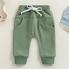 2022-12-12 Lioraitiin 0-3Years Toddler Baby Boys Sweatpants Elastic Waist Drawstring Solid Fall Trousers Pockets Casual Clothes 2