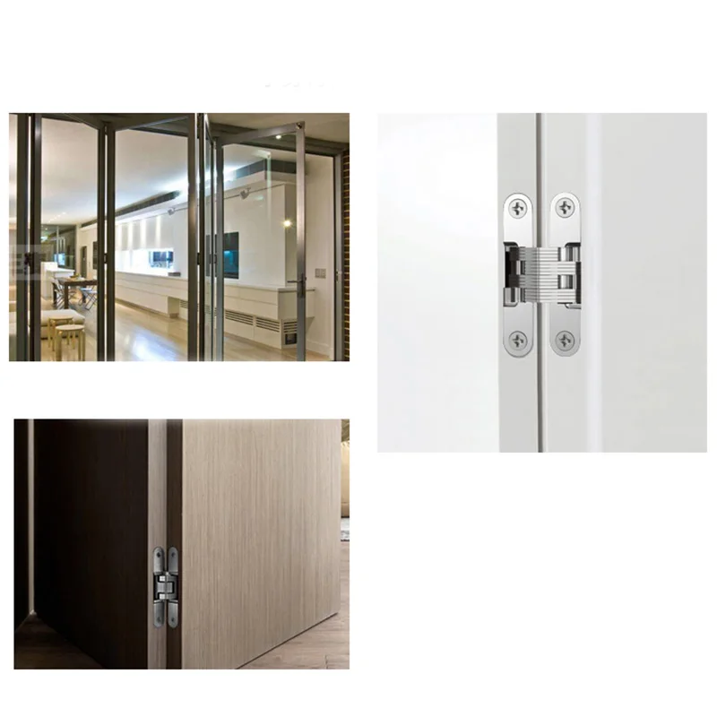 180 Degree Concealed Stainless Steel Folding Heavy Built-in Door Hinges Invisible Hidden Cross Gemel