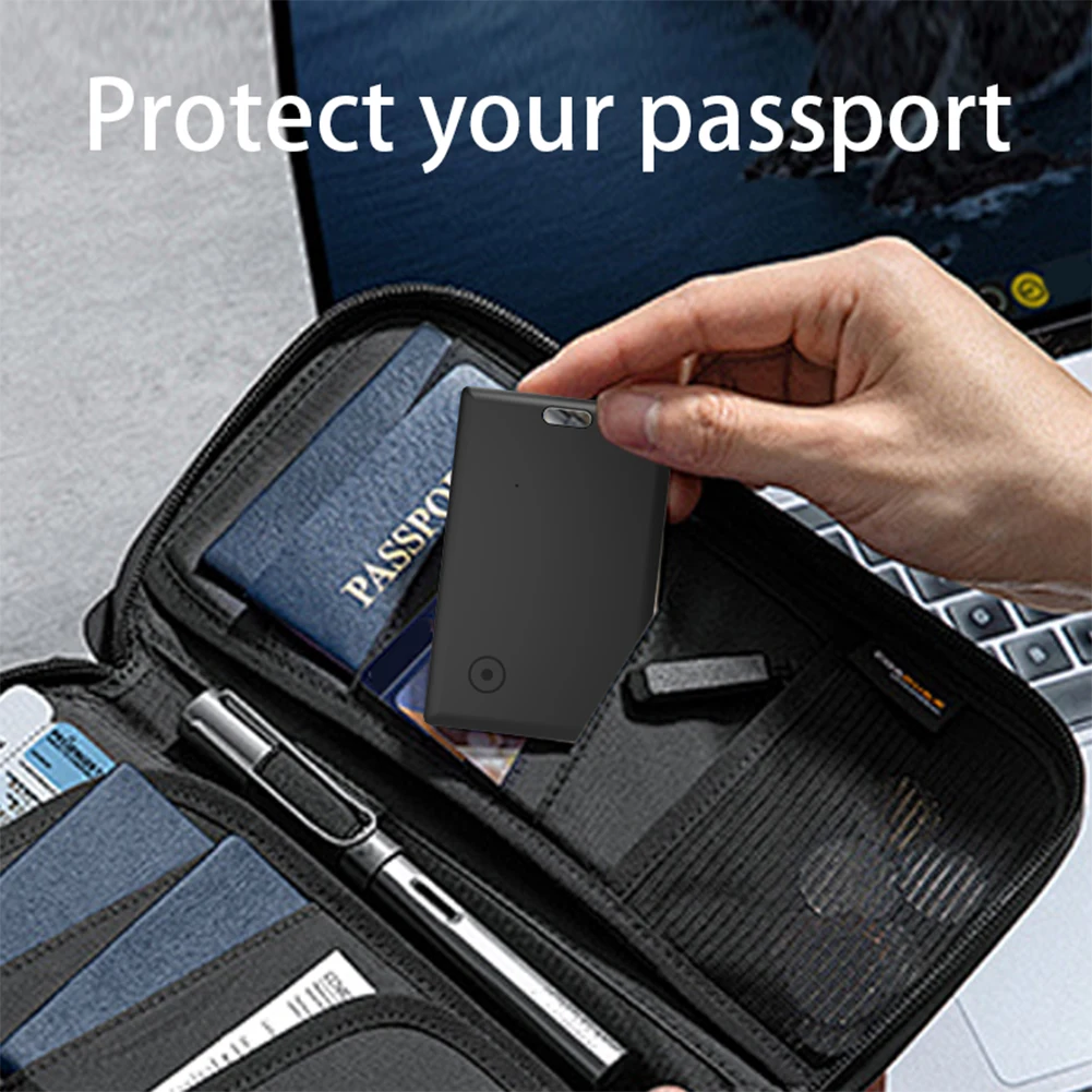 Smart Card Wallet Tracker Card Bluetooth-Compatible Thin GPS Item Finder Work with Find My for Luggage Tag Purse Passport