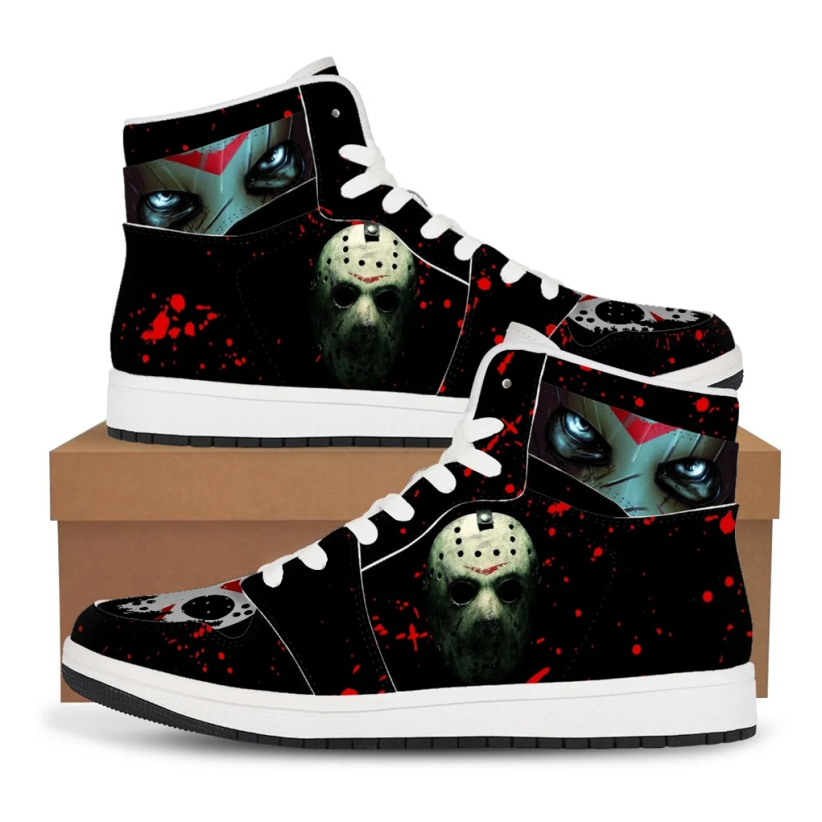 

2023 New Summer Fashion Men's Sports Shoes Comfortable PU Leather Sneakers Jason Voorhees Casual Student School Custom Footwear