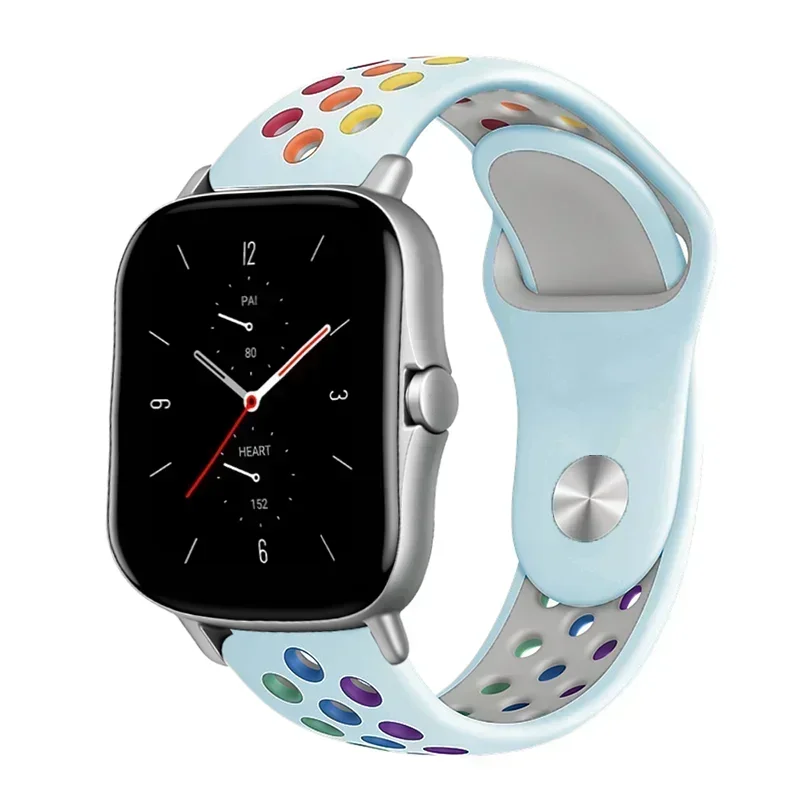 Rainbow Silicone Perforated Sport Strap – Breathable and Comfortable for Fitness and Outdoor Activities