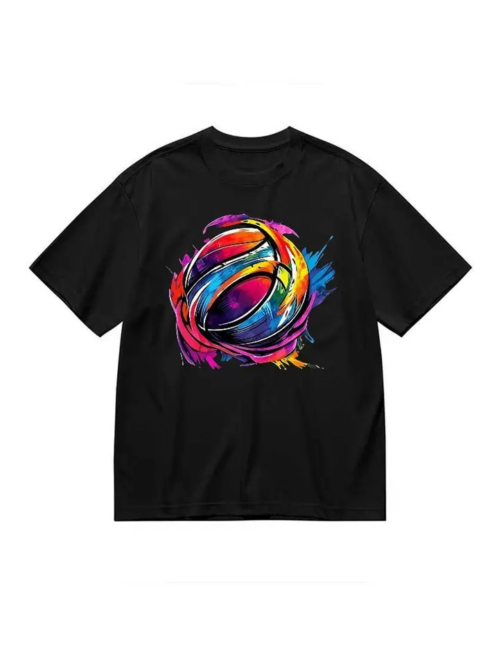 Colorful Volleyball Graphic Print Women's T Shirt