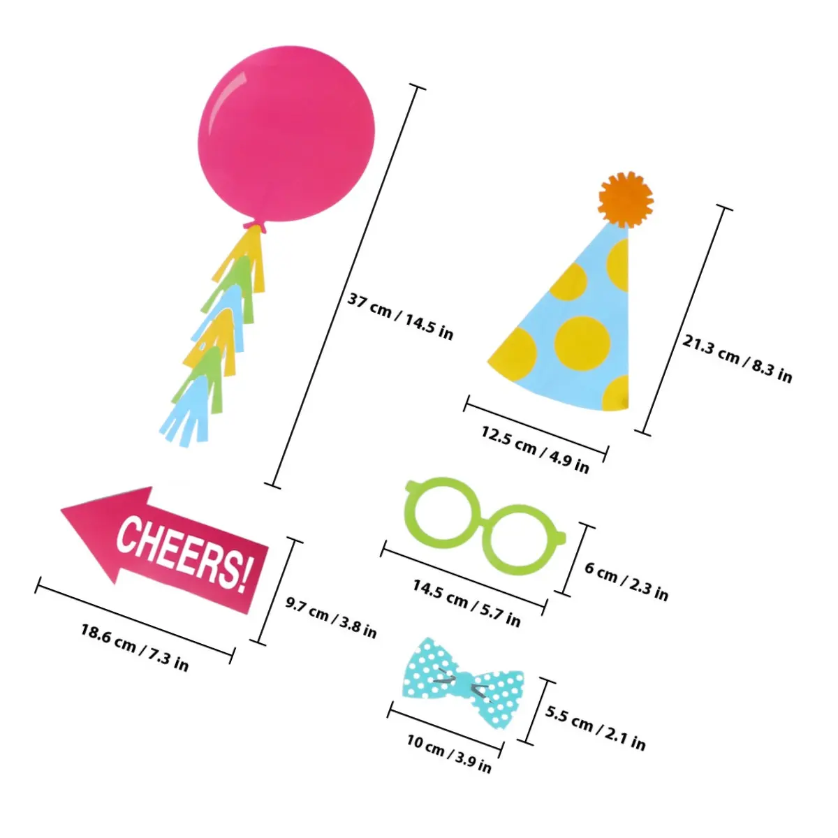 20Pcs 생일 사진 소품 키트 튼튼하고 부드러운 카드지 DIY 셀카 액세서리 웨딩 파티 사진 부스 재미있는 생일