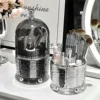 Acrylic 360 Rotating Makeup Brush Holder With Lid Clear Makeup Brush Organizer For Vanity Cosmetic Storage Box Bath Countertop 1