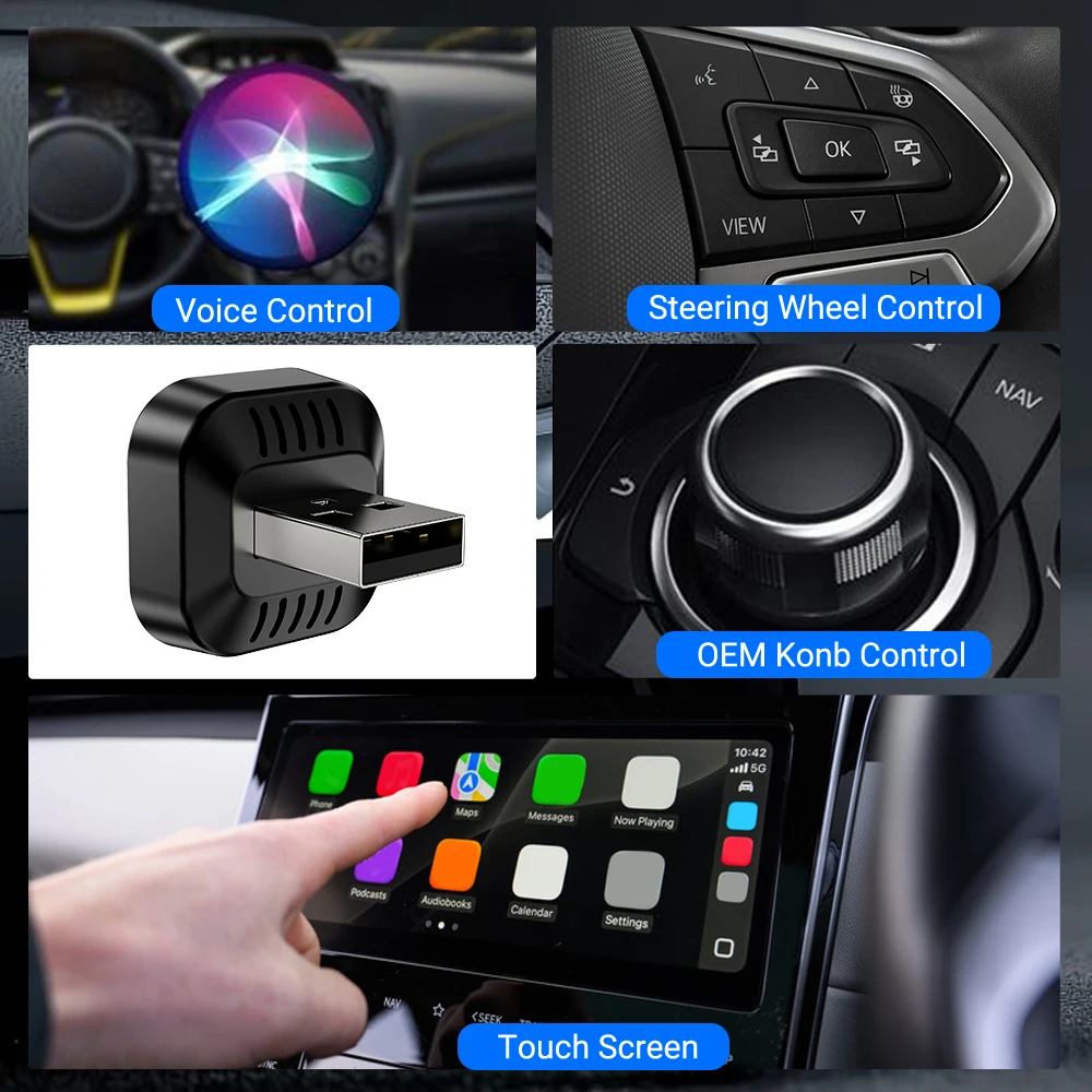 Nuovo adattatore wireless Carplay/Android Auto Dongle intelligente WiFi 5GHz 2in1 per Volvo Benz Audi Kia Hyundai VW Mazda Cadillac Peugeot - Image 6