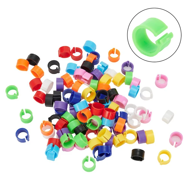 7mm /0.27 Inch 10 colors Set kit Chicks Rings Poultry Band Bird Pigeon Parrot 100Pcs 8mm Clip Useful New Hot Sale 1