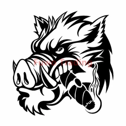 Fuwo Trading – autocollant étanche pour ordinateur portable, housse, rayures, motif Animal sanglier, pour voiture et moto 